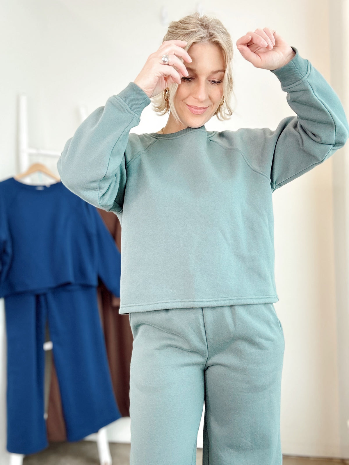 Kara Pullover &amp; Sweatpant Set Ash Jade