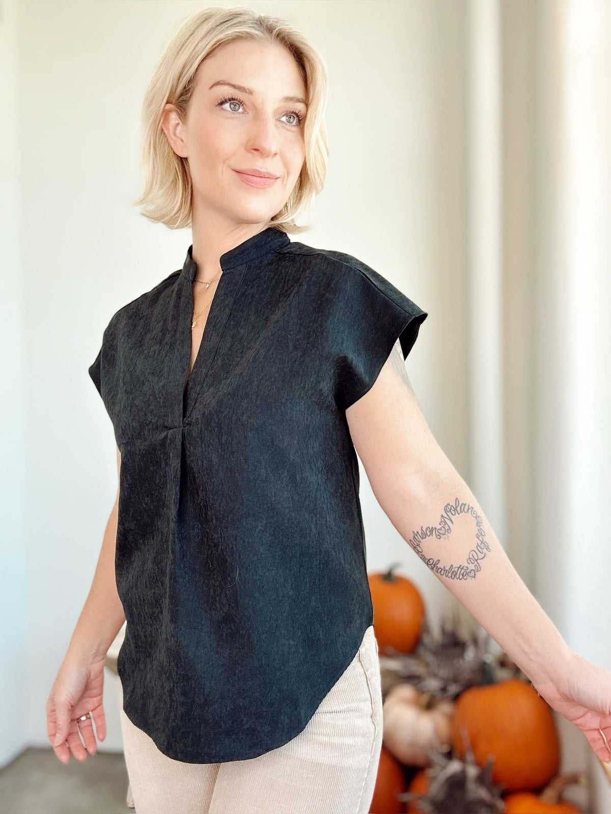 Marley Suede Blouse Black