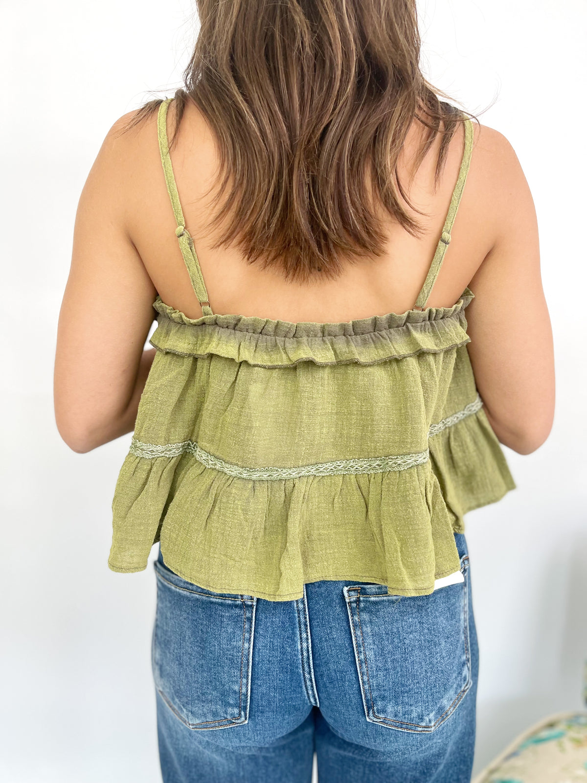 Charlie Lace Ruffle Cami Top