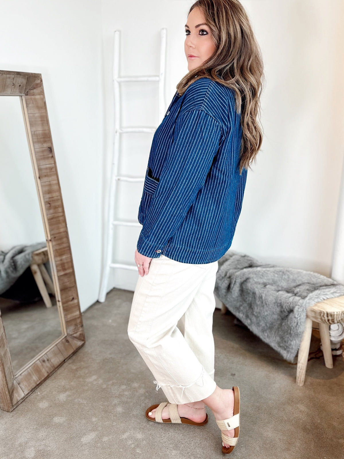 Stella Stripe Denim Shacket