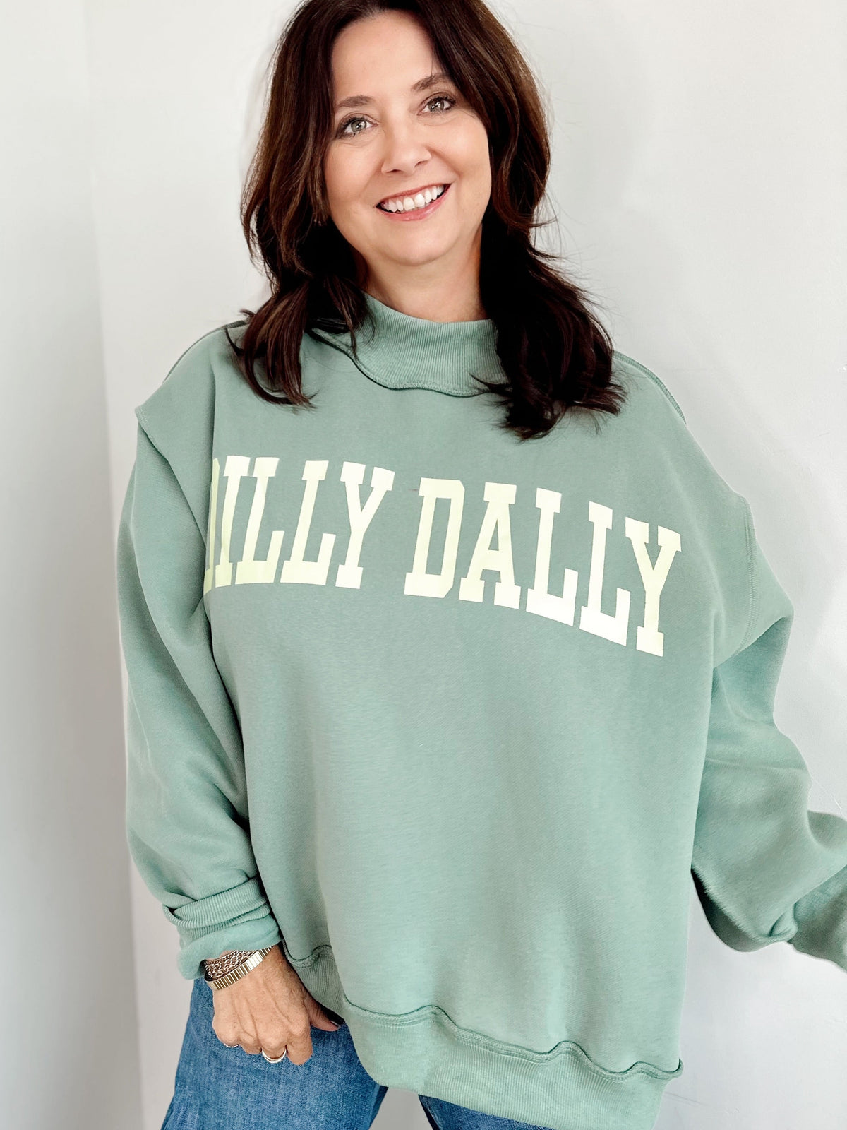 Dilly Dally Mockneck Sweatshirt