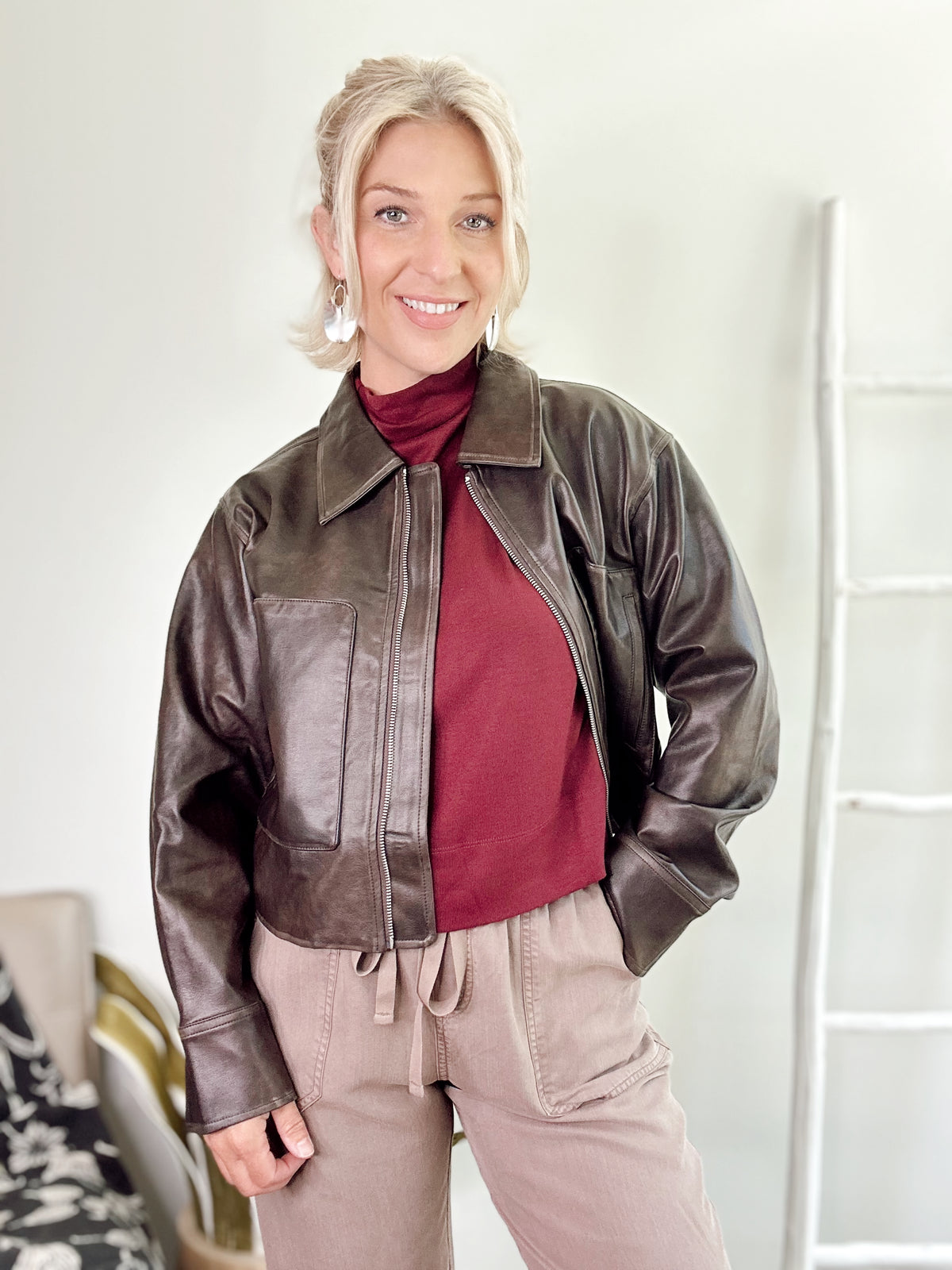 Hadley Vintage Faux Leather Jacket