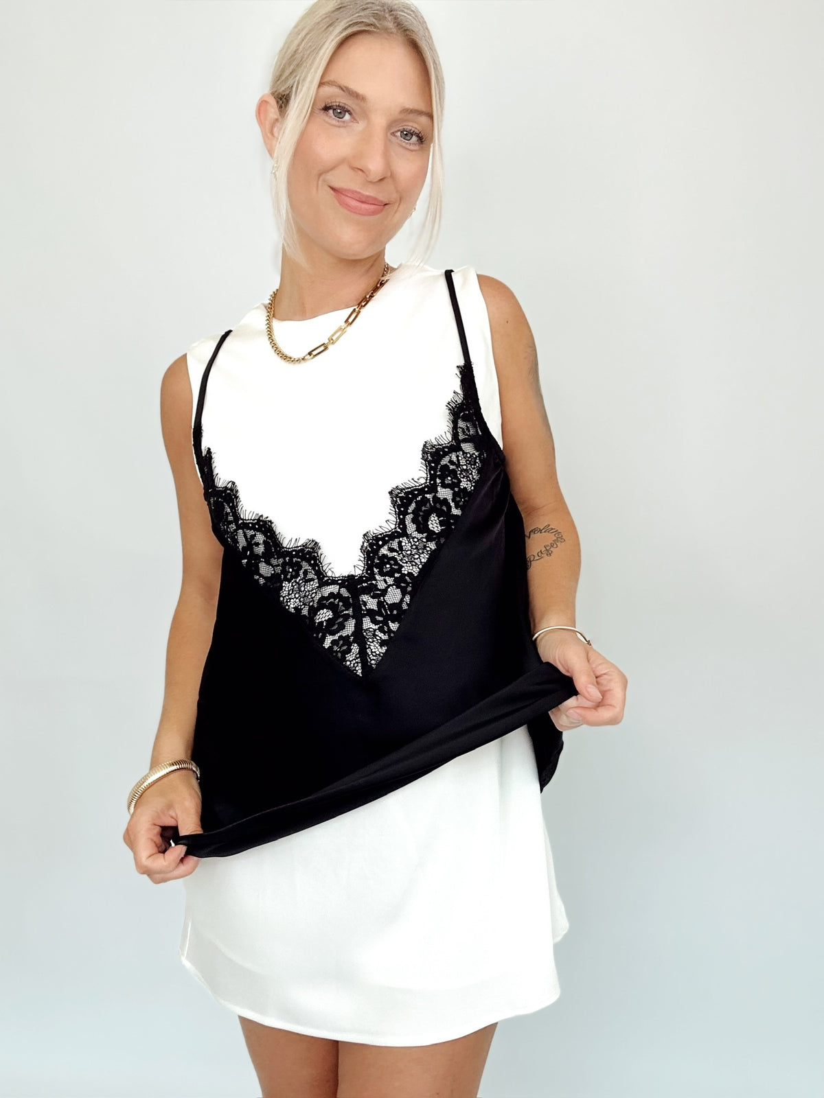 Nicole Layered Lace Slip Dress