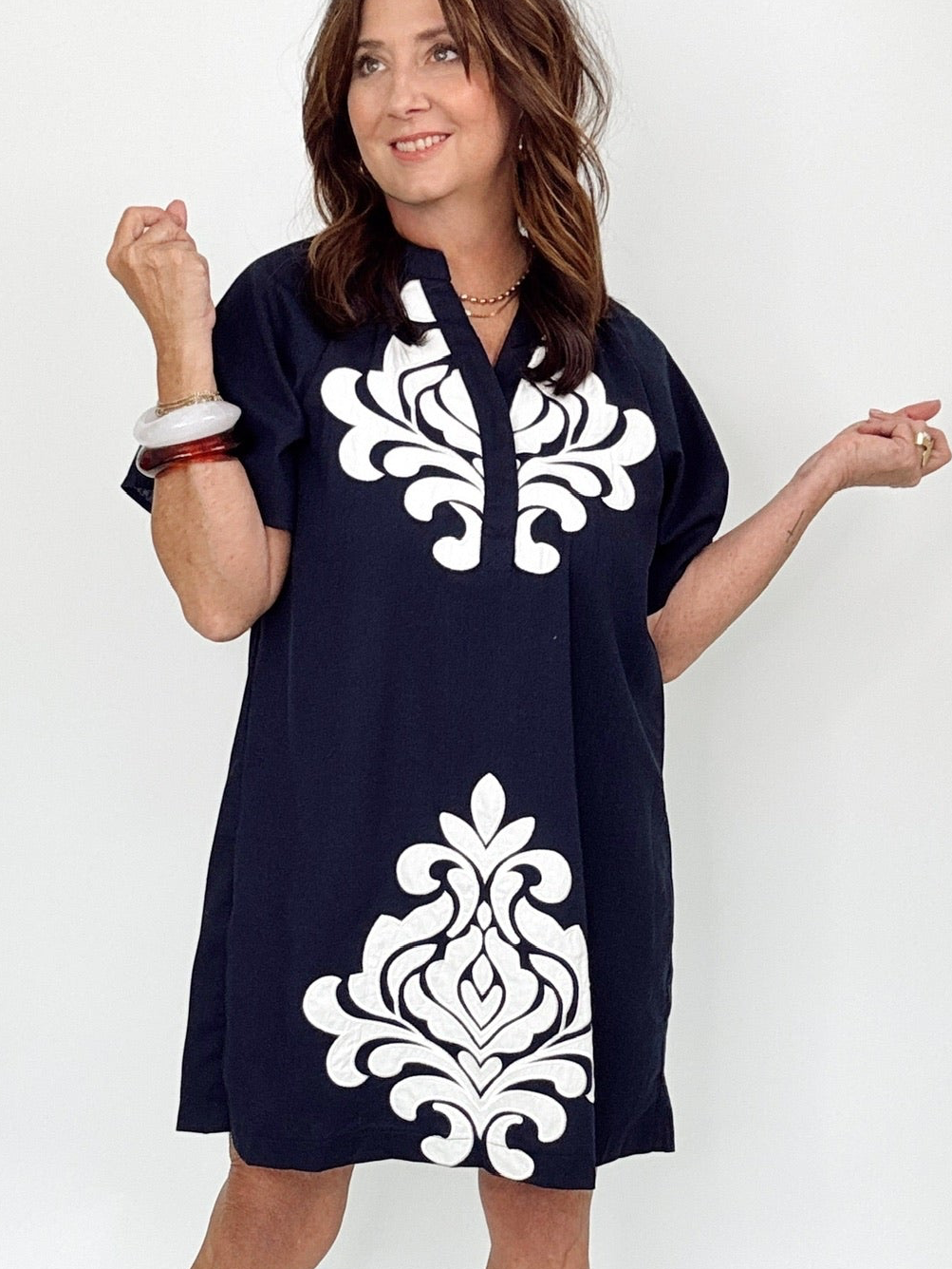 Marie Linen V-neck Dress