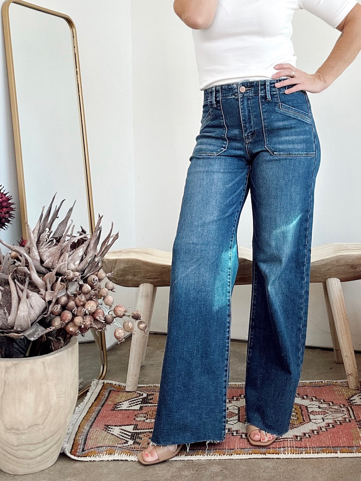 Wren Mid Rise Wide Leg Jeans