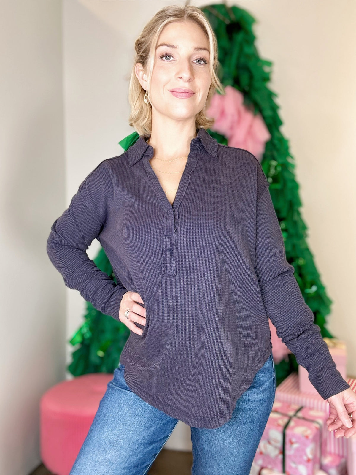 Your Favorite Henley Top Navy