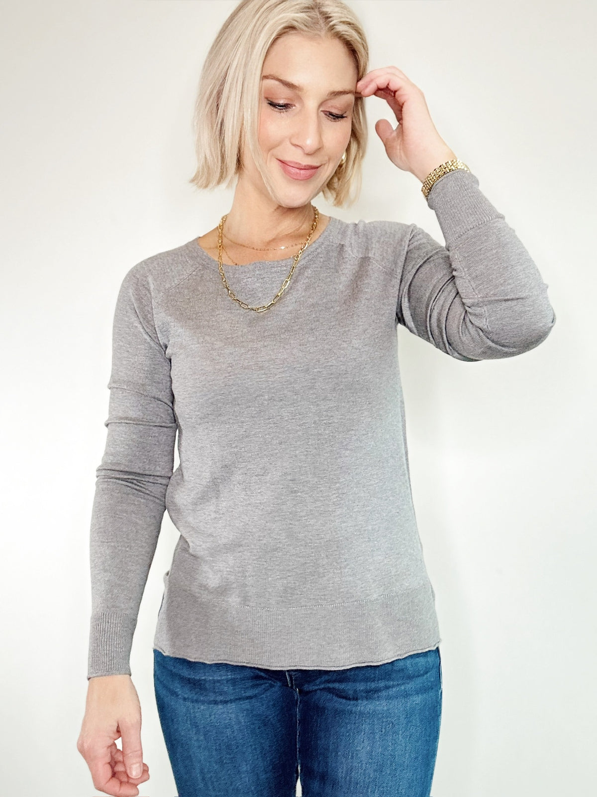 Belinda Raglan Top H. Charcoal