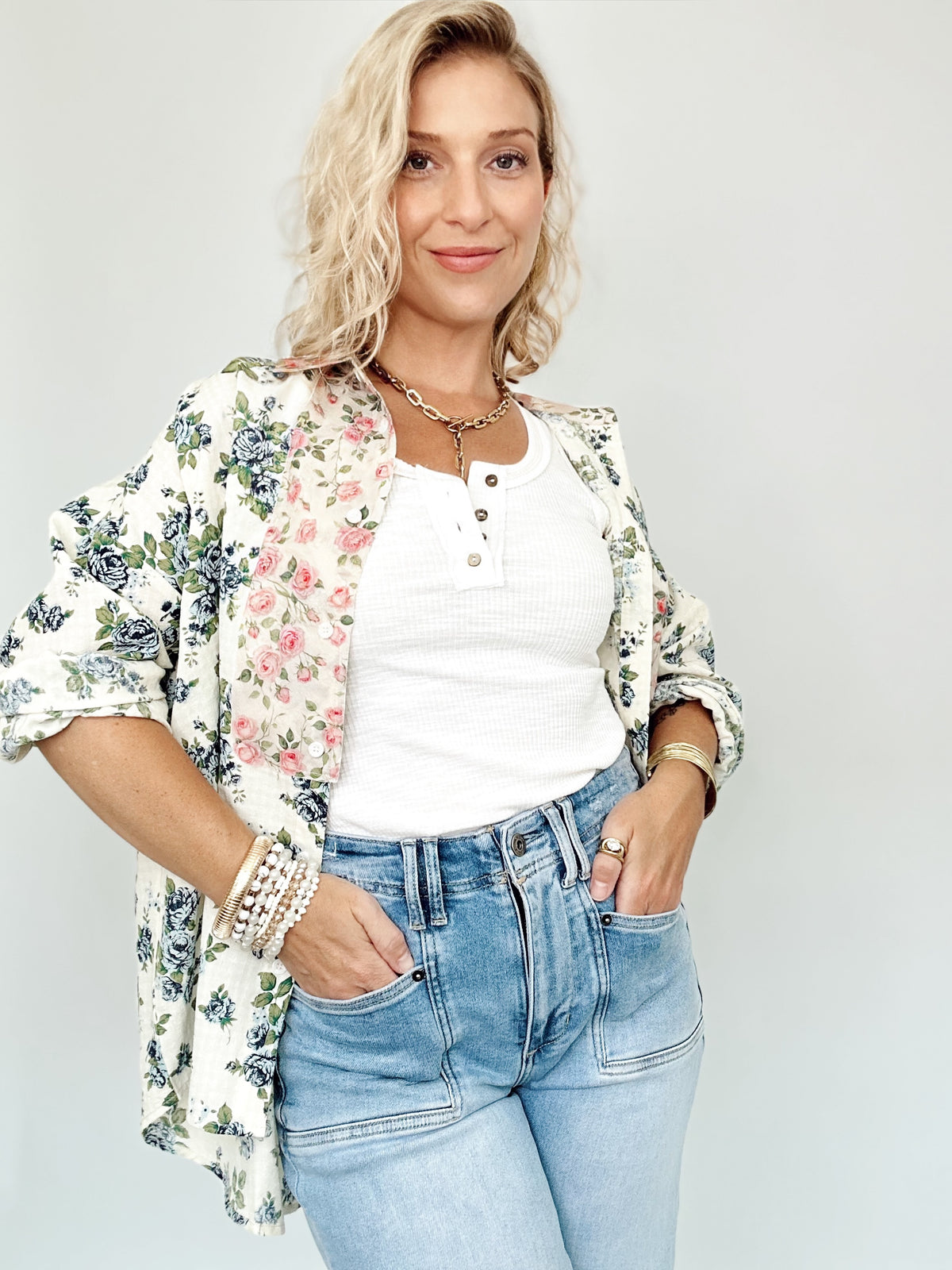Adele Floral Button Down Shirt