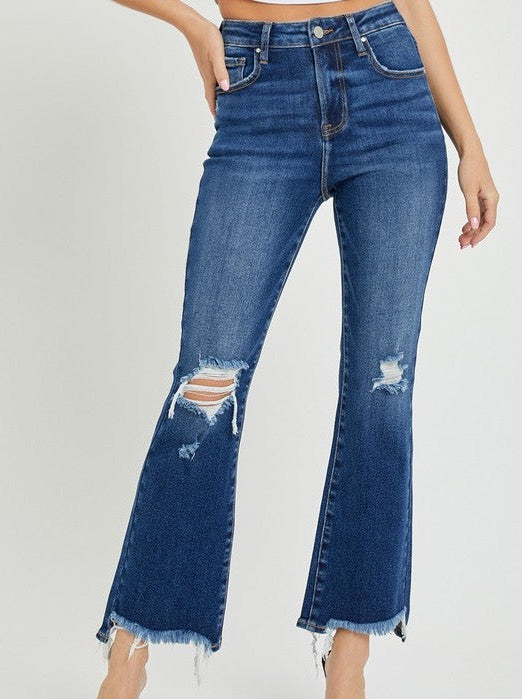 Sandy High Rise Crop Flare Jeans