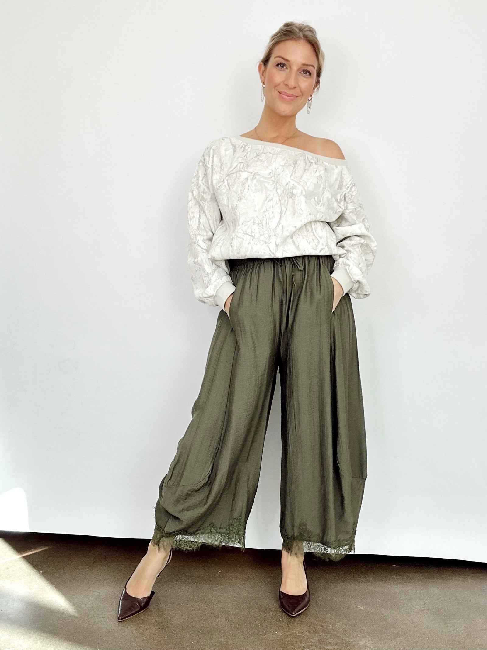 Lorelei Barrel Fit Pants Olive