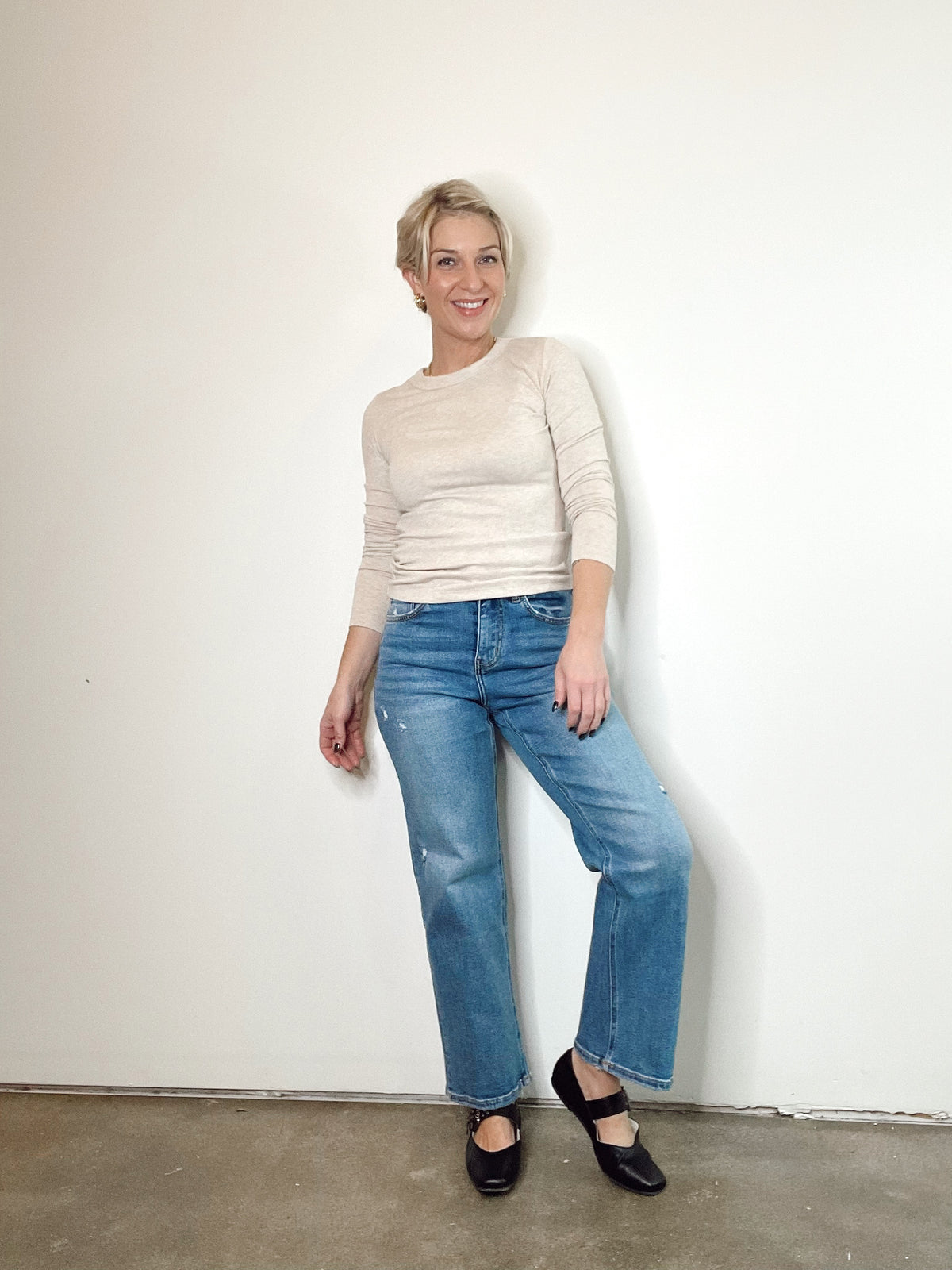 Carly High Rise Ankle Wide Jeans