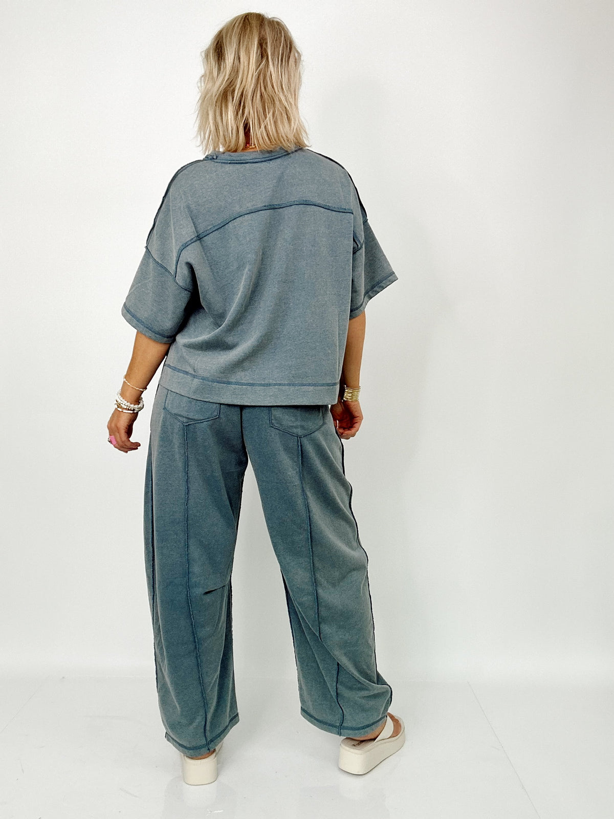 Tracy Barrel Pants &amp; Top Set Denim Blue