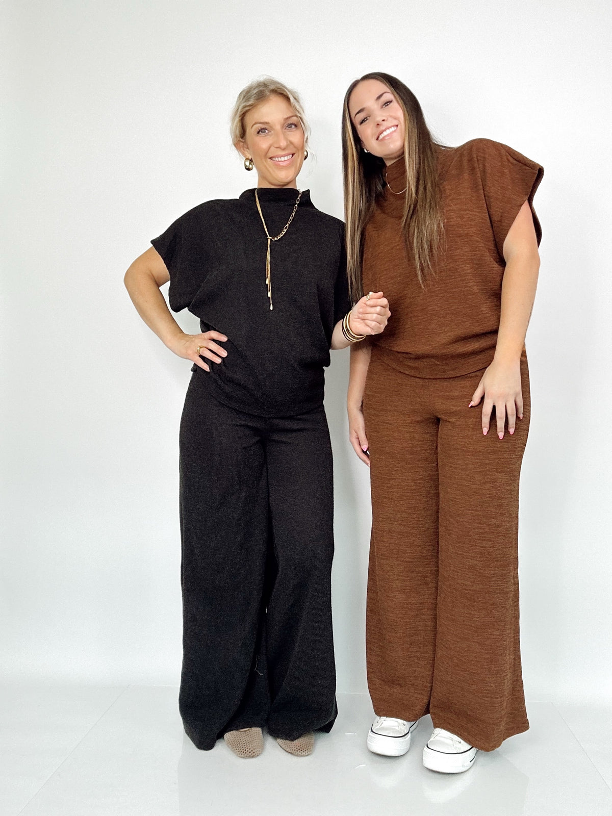 Evie Dolman Sleeve Top &amp; Pants Set Brown