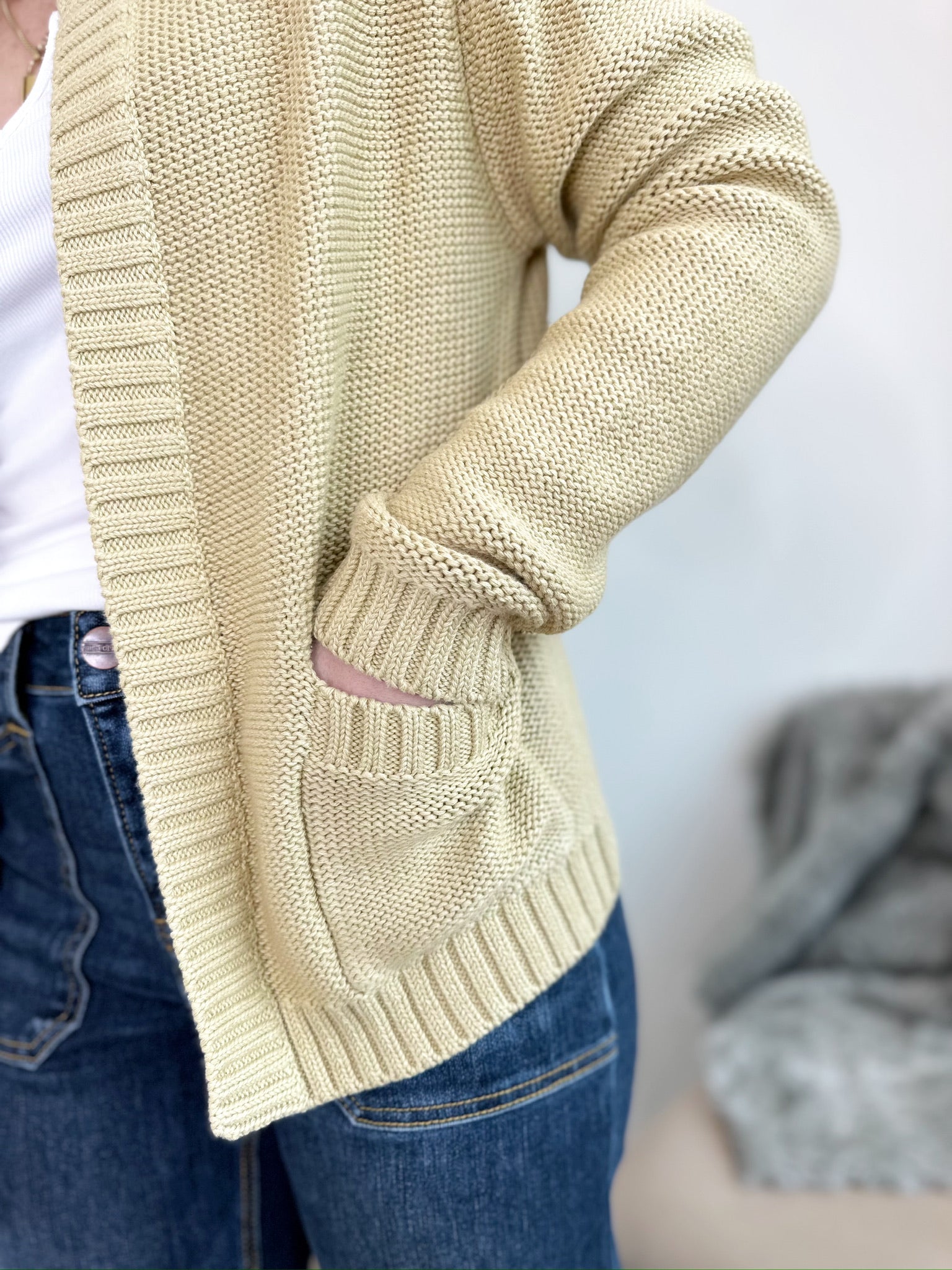 Hannah Knit Cardigan Dijon