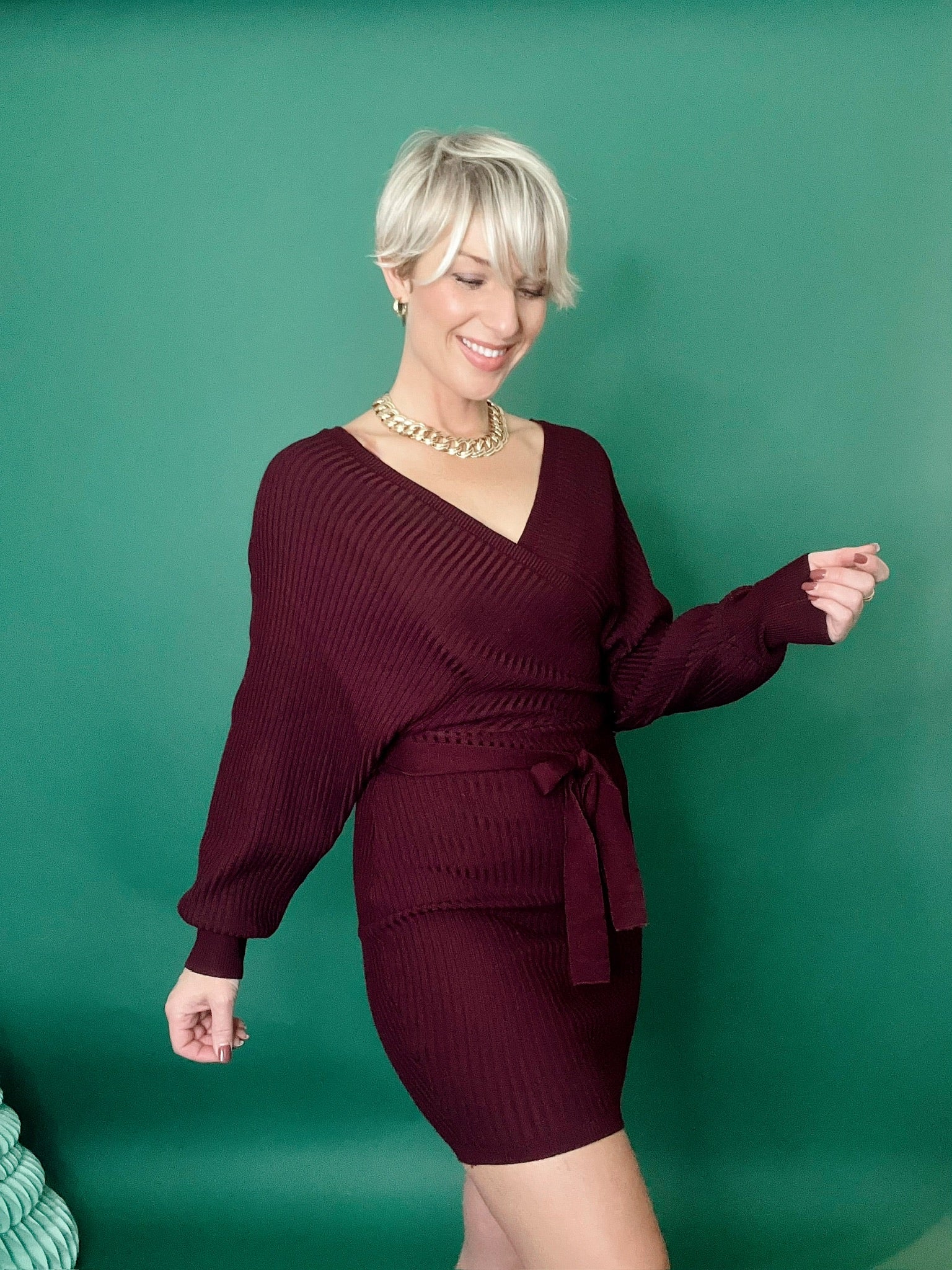 Trinity Sweater Wrap Dress