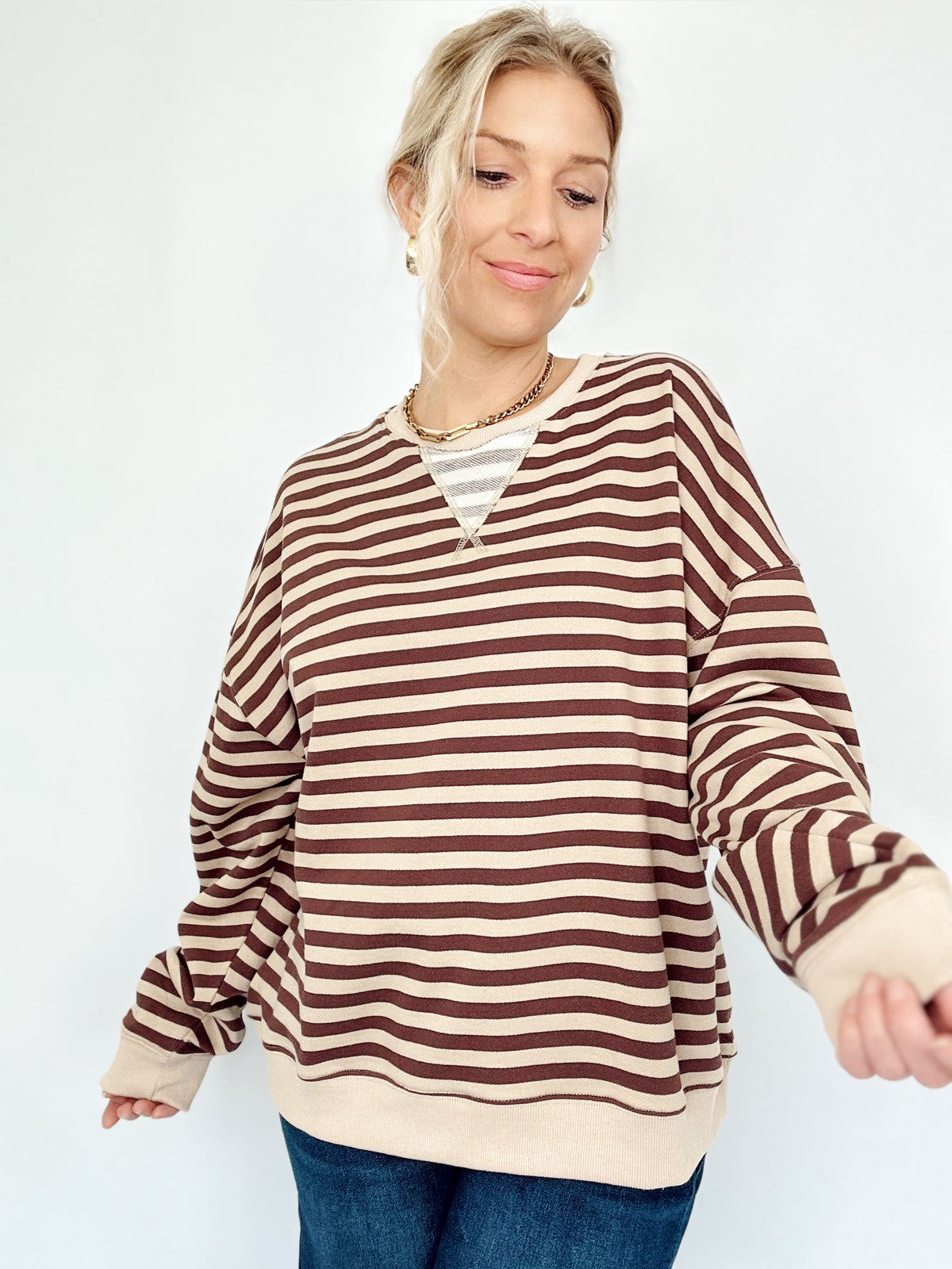 Hadley Striped Pullover Brown/Tan