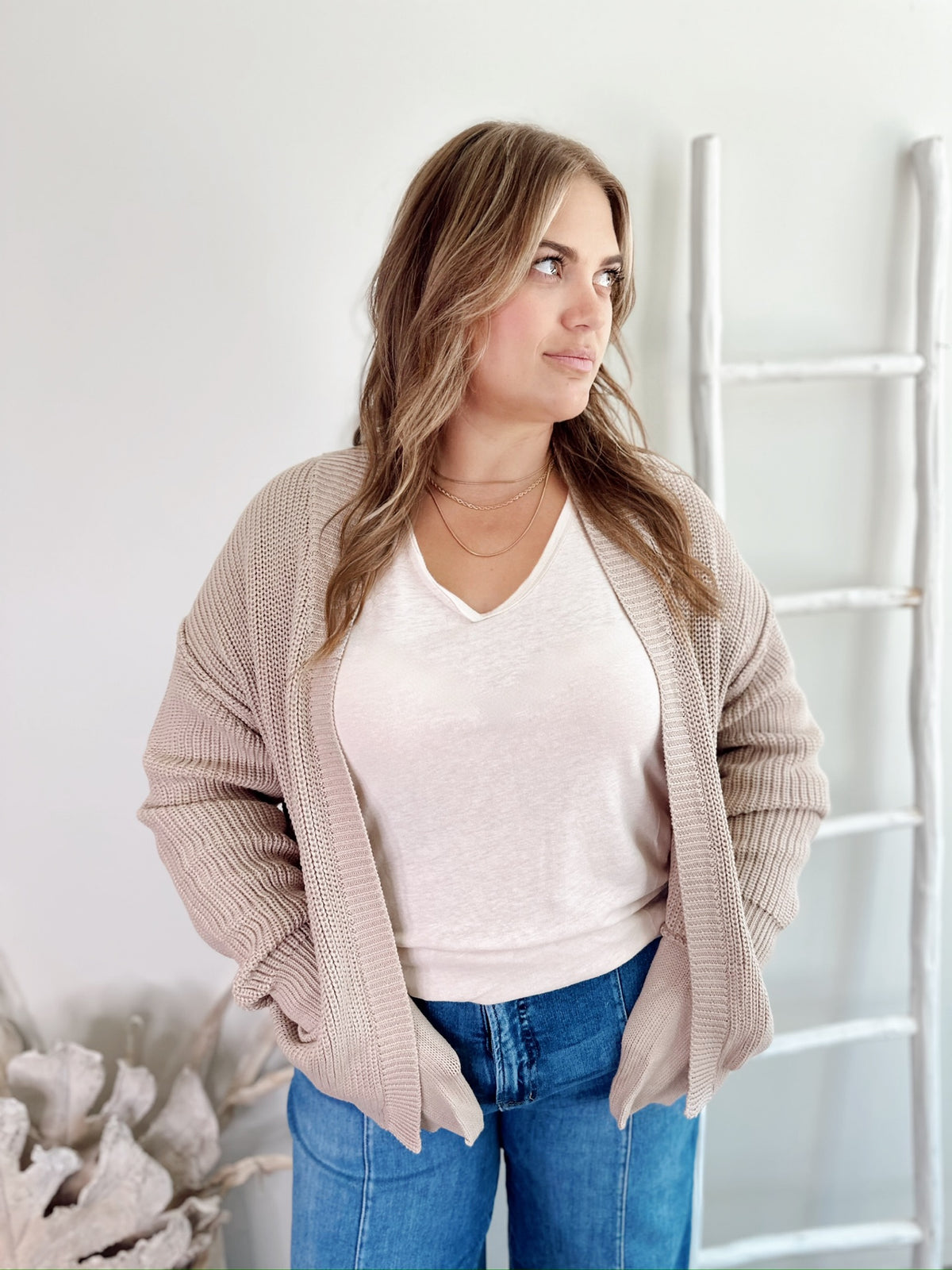 Hailey Chunky Ribbed Cardigan Natural