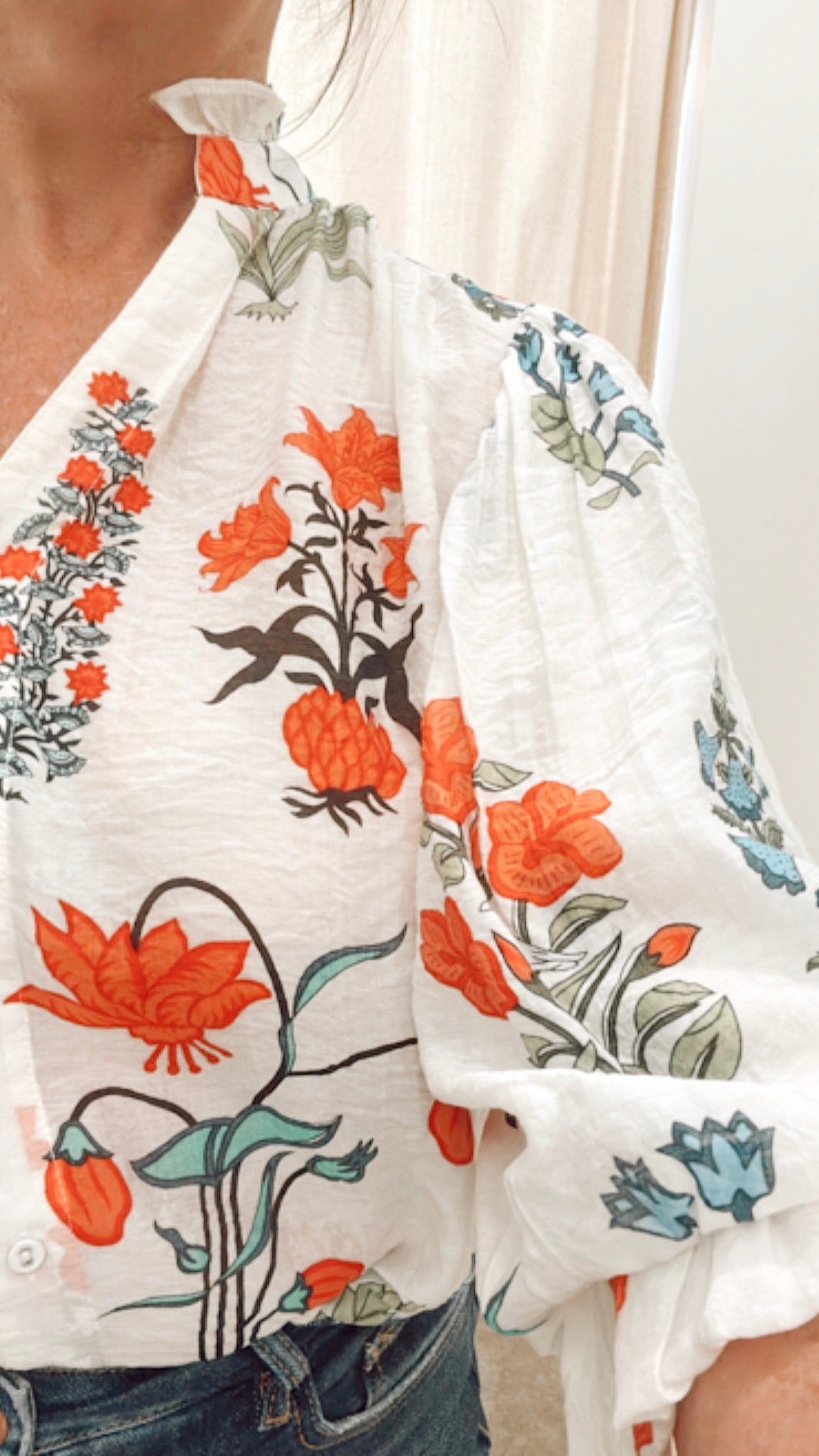 Eden Printed Top Off White