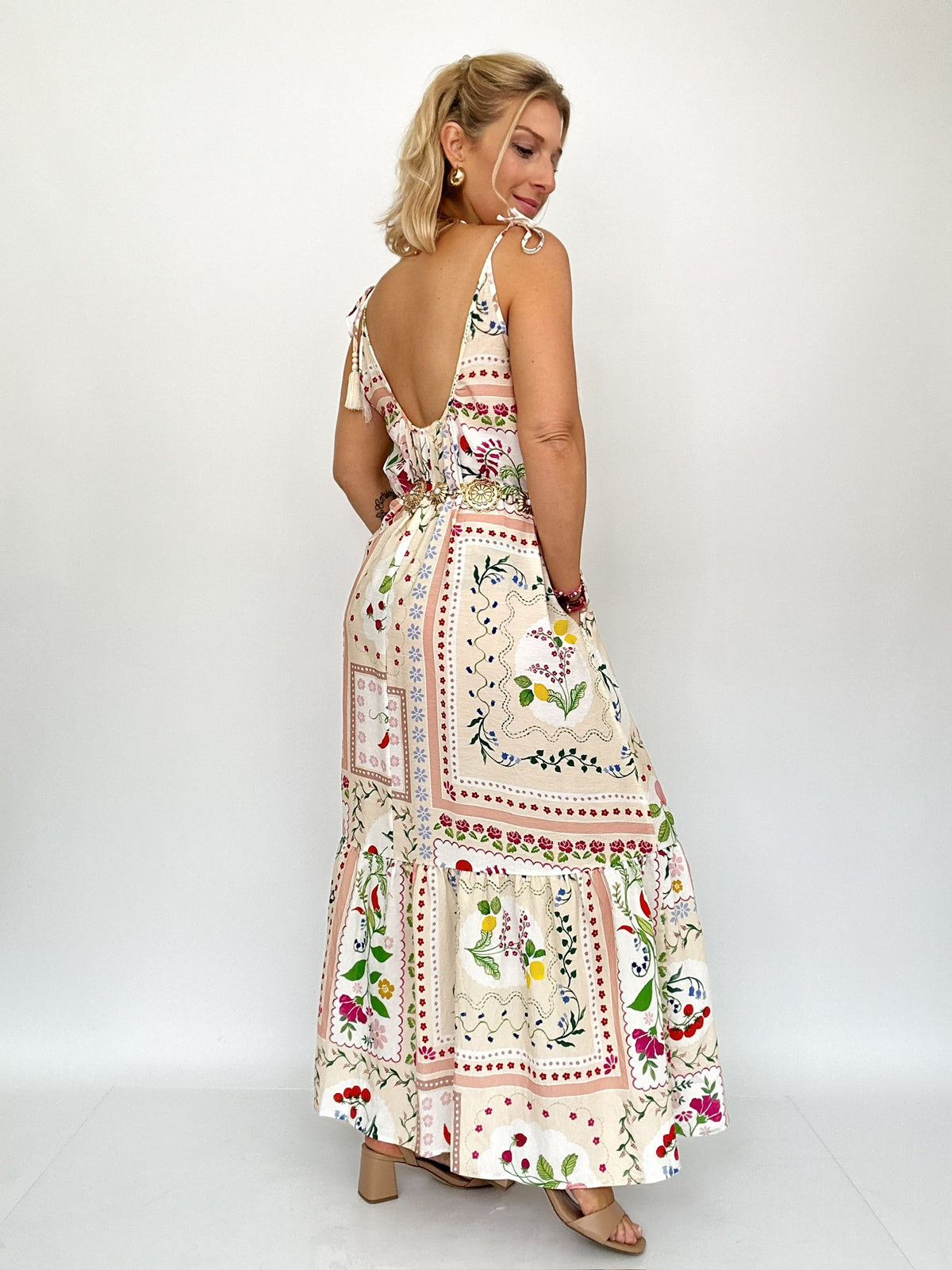 Bebe Printed Midi Sun Dress