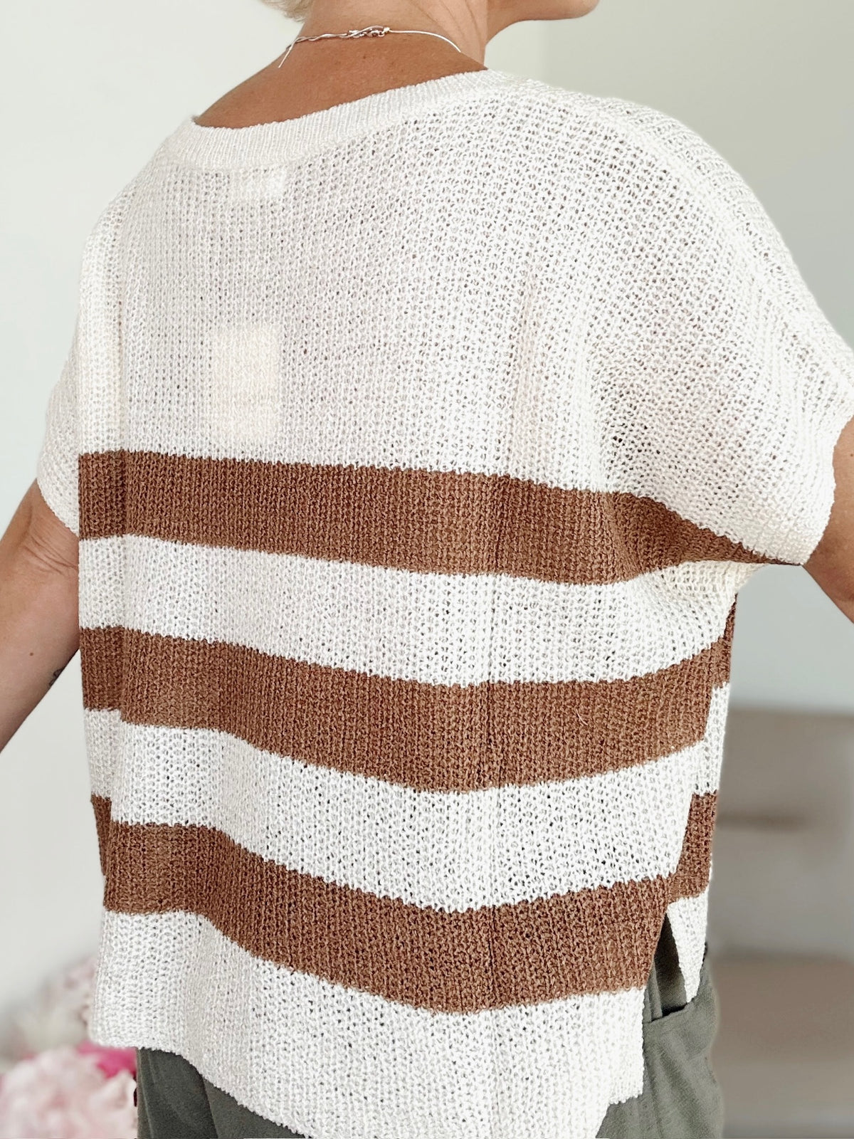 Marsha Striped Sweater Mocha Mousse