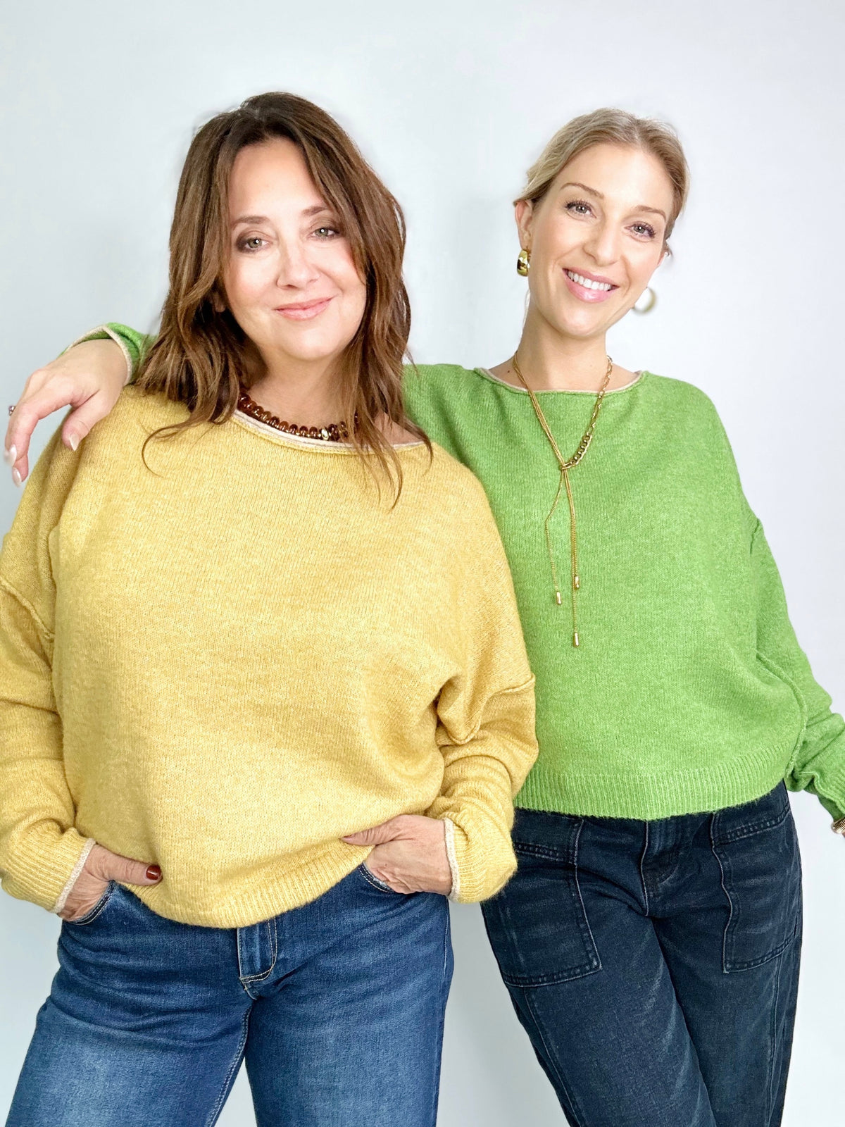 Cassie Cashmere Touch Oversized Sweater Apple Green
