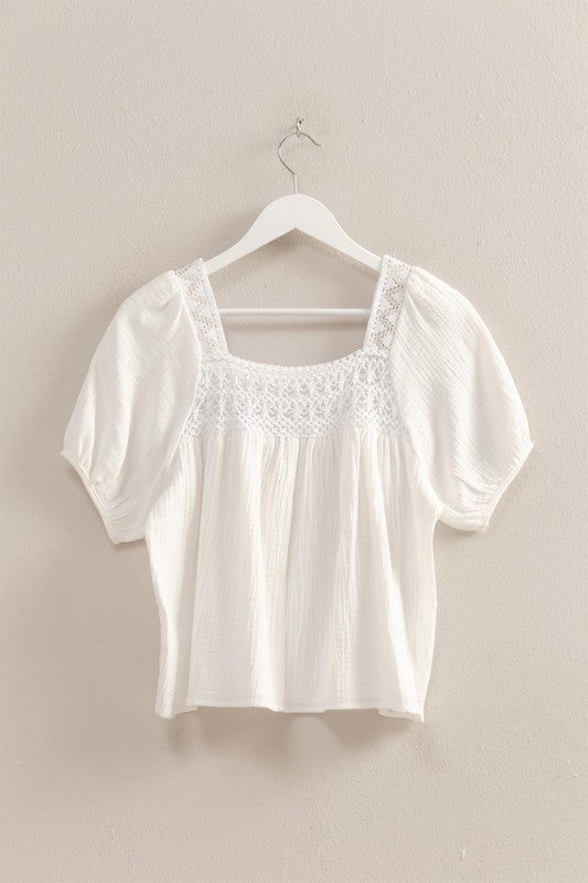 Laura Peasant Top White