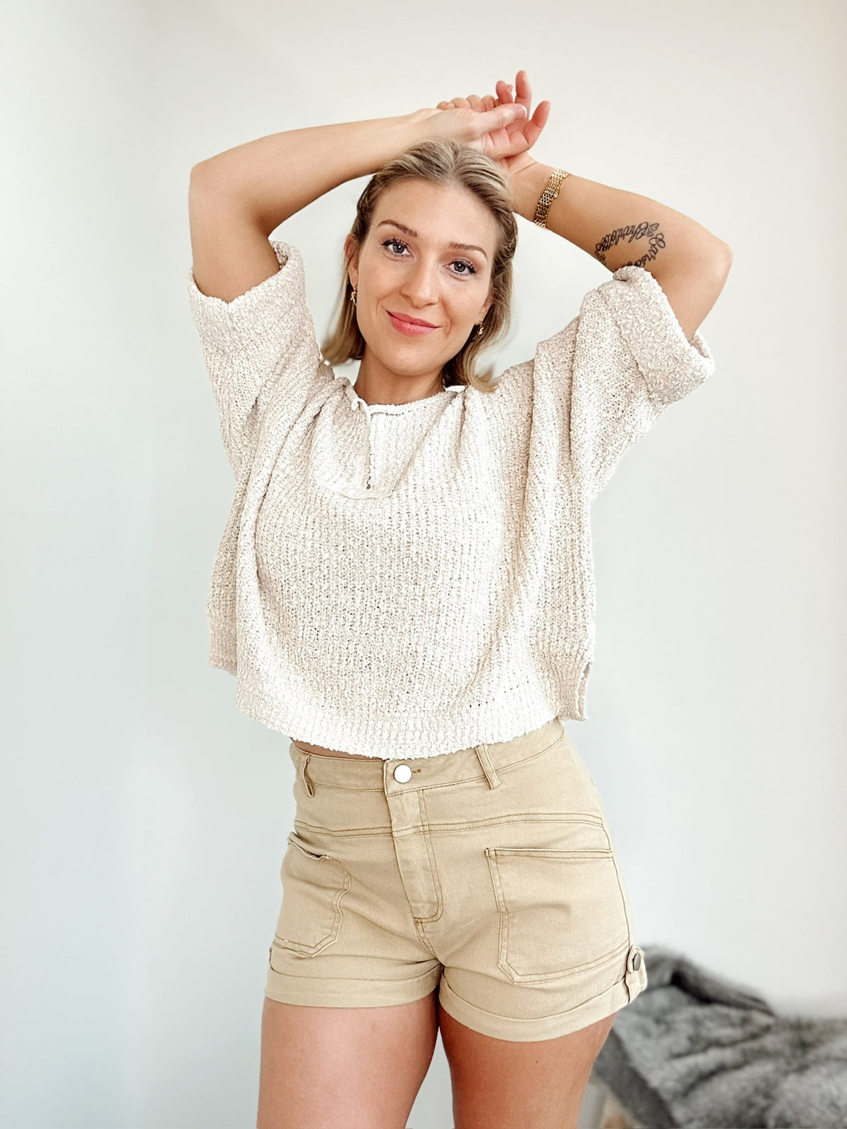 Clara Cropped Sweater Oatmeal