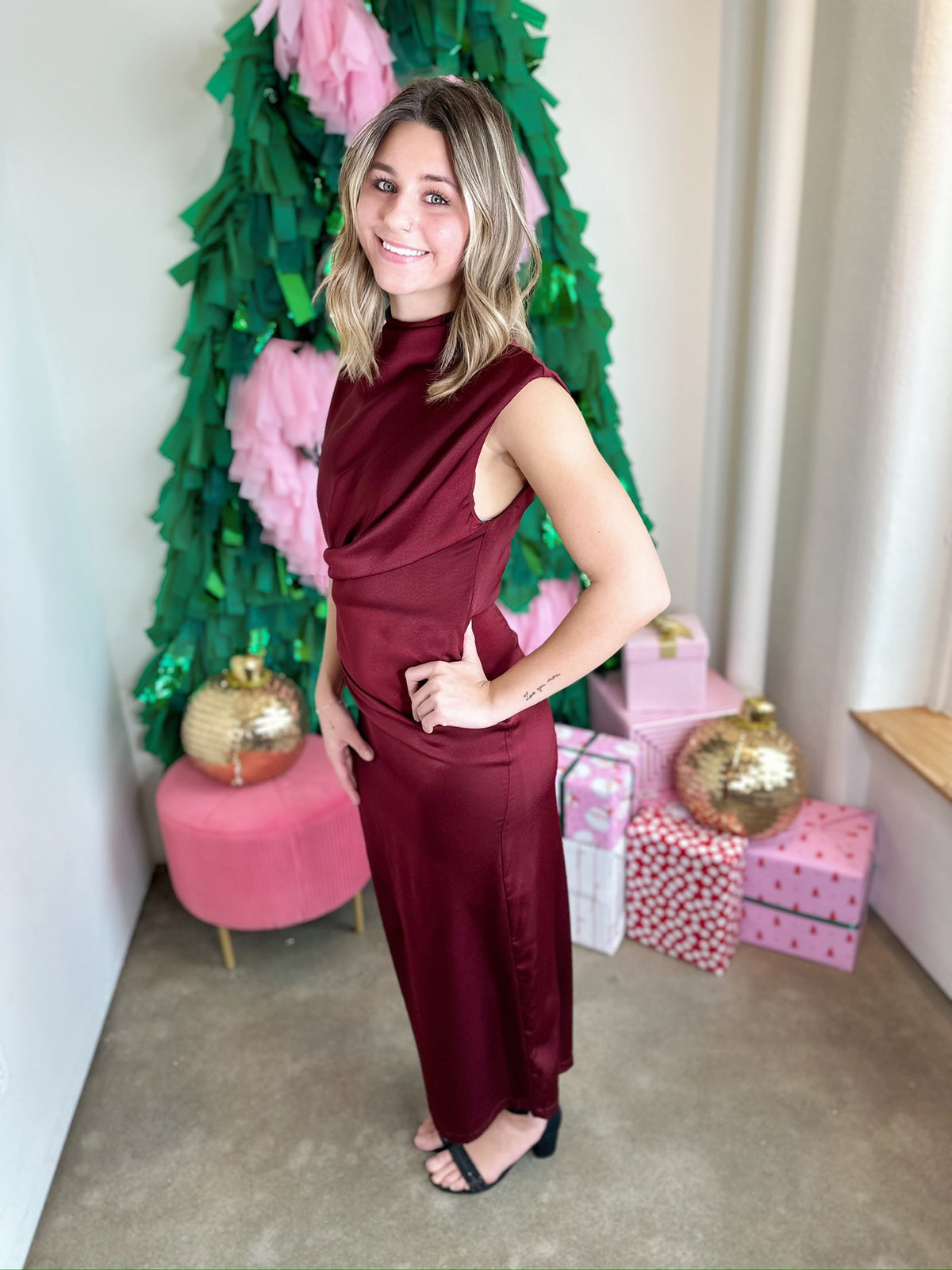 Natalia Mock Neck Dress