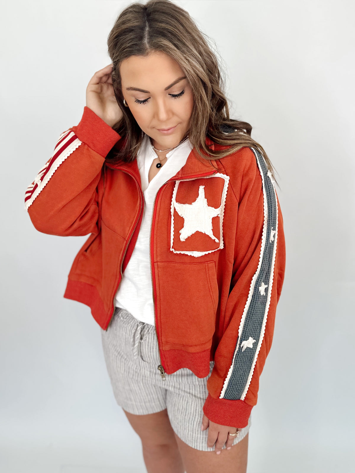 Star Patch Long Sleeve Jacket