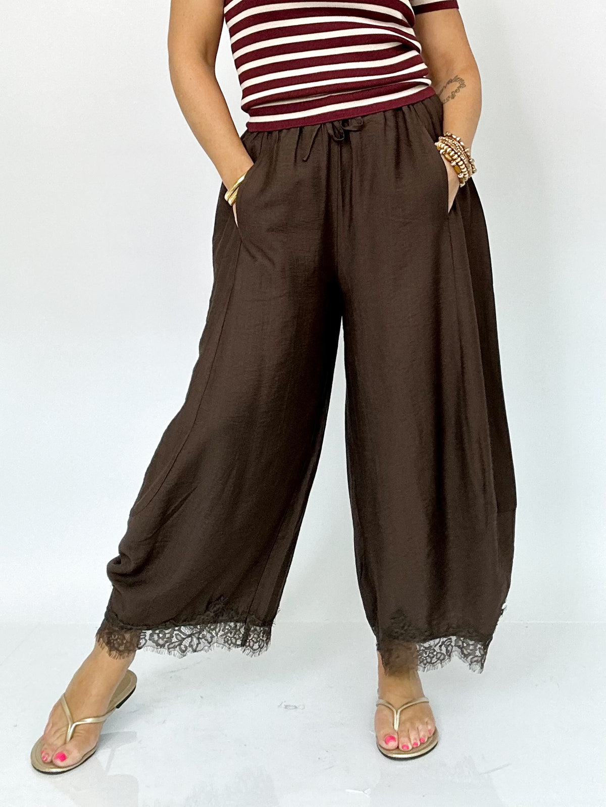 Lorelei Barrel Fit Pants Dk. Brown