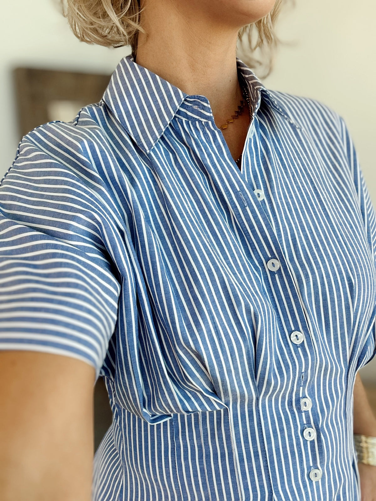 Allison Striped Maxi Dress Denim