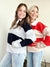 Jamie Striped Polo Sweater Taupe/Red