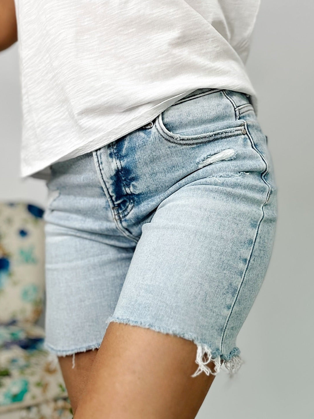 Faye High Rise Loose Mid Length Shorts