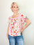 Mona Floral Square Neck Top Blush