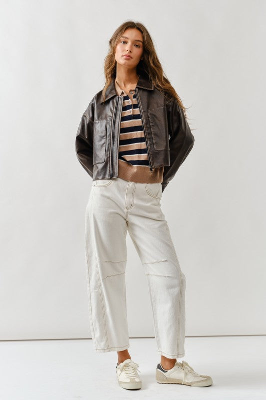 Hadley Vintage Faux Leather Jacket