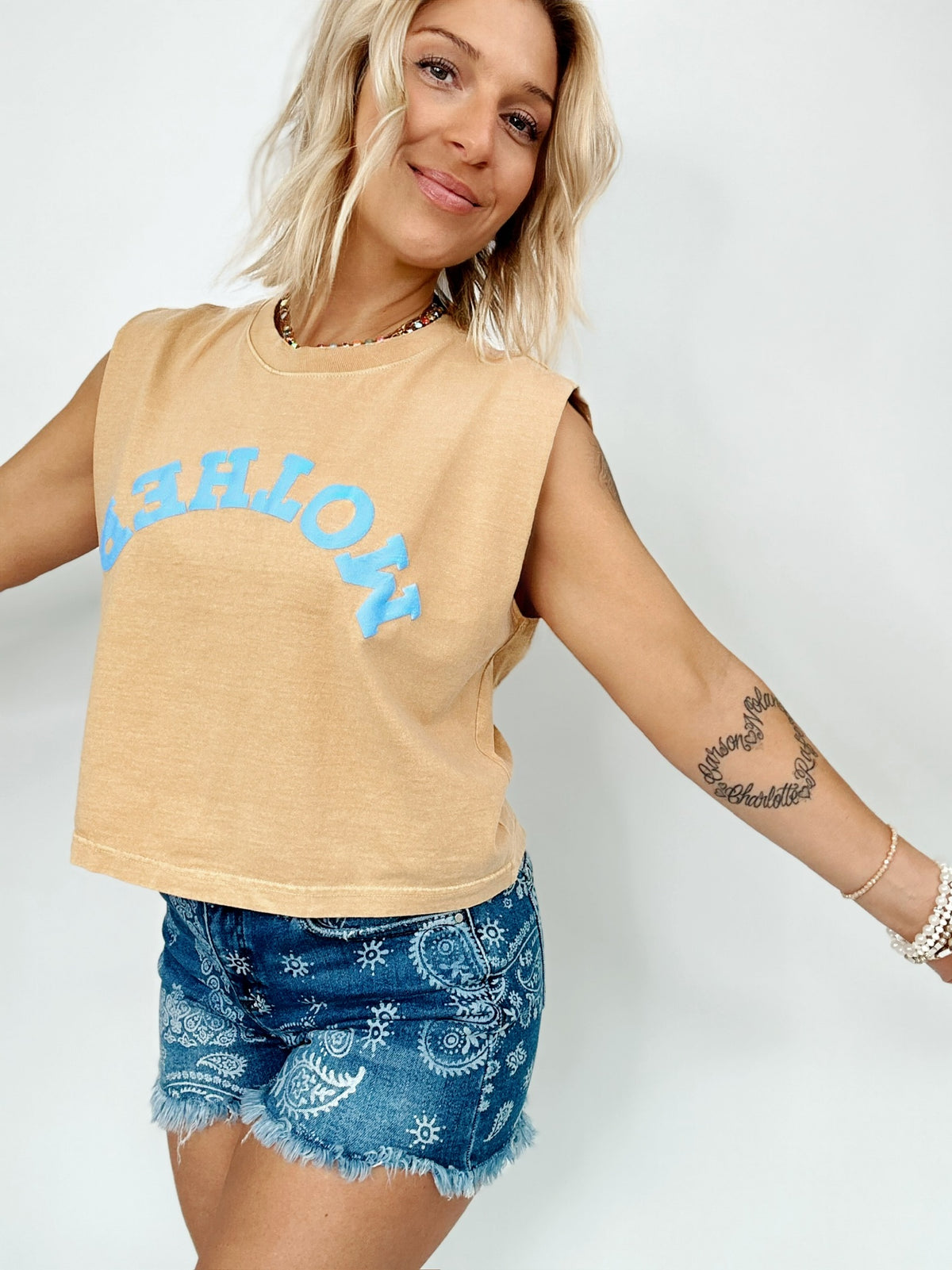 Pam Paisley Printed High Rise Shorts