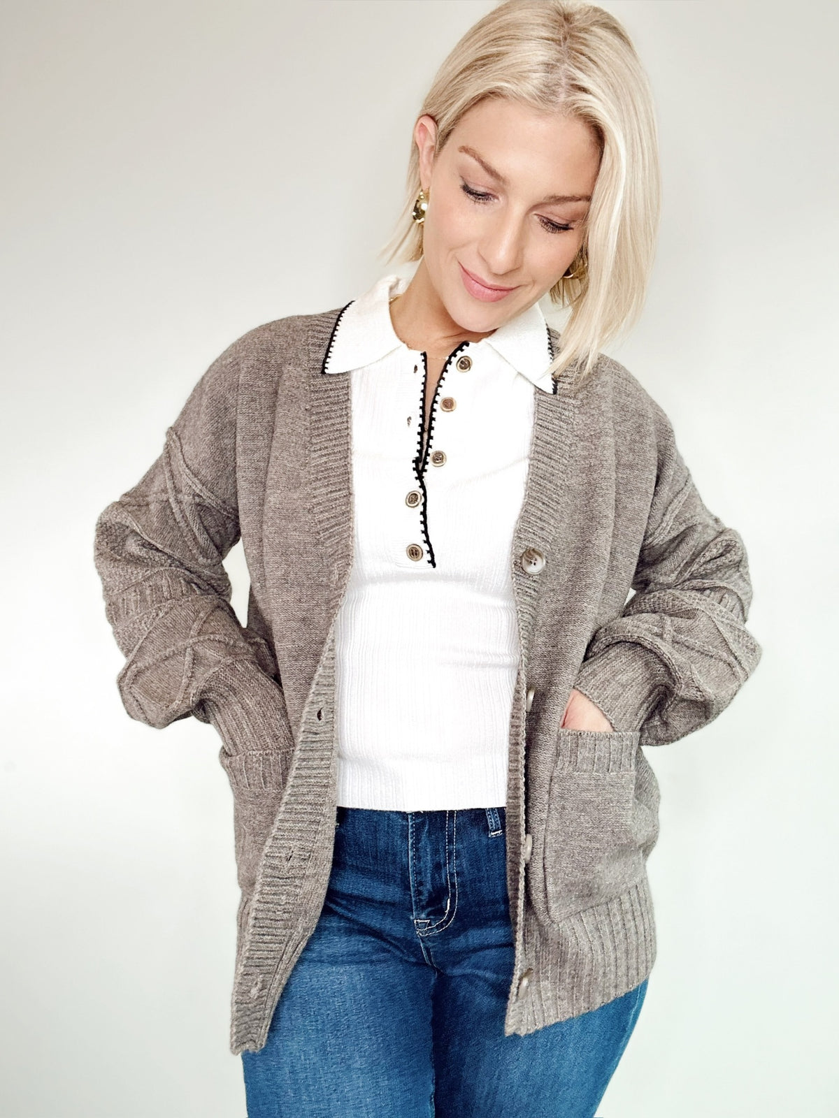 Haven Knit Cardigan Stone