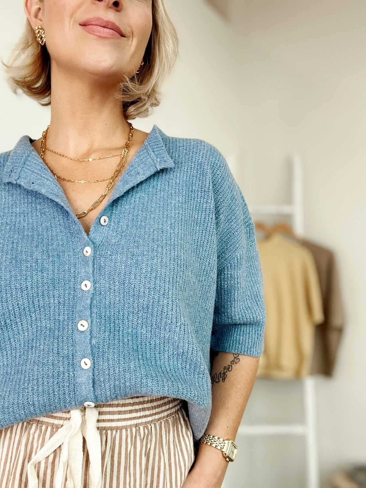 Cherie Cardigan Dusty Blue