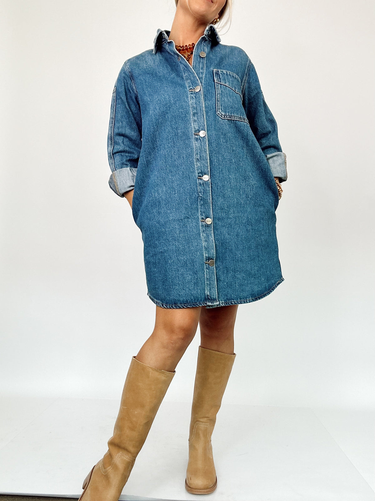 Dixie Denim Oversized Shirt Dress