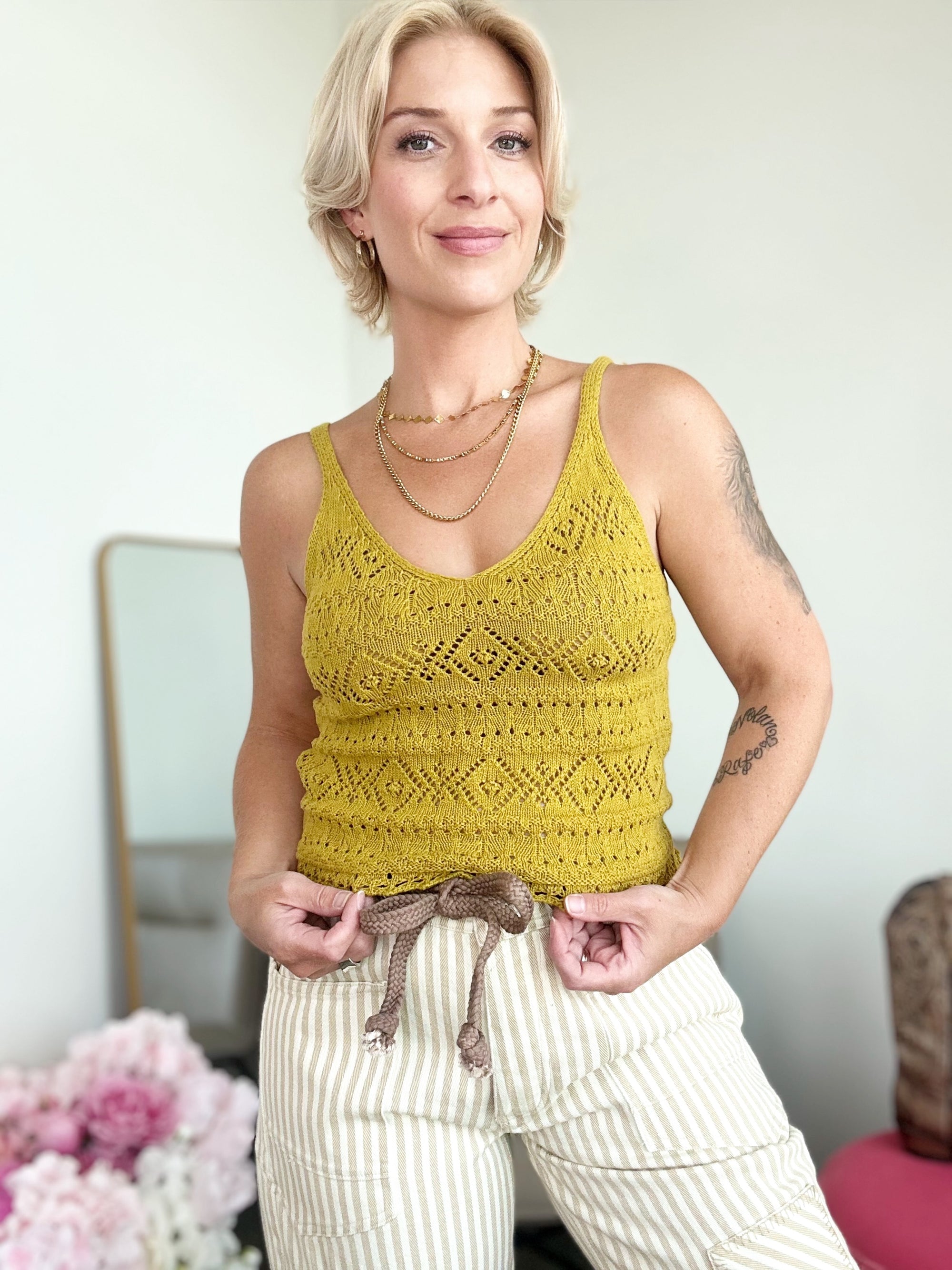 Cede Crochet Knit Tank