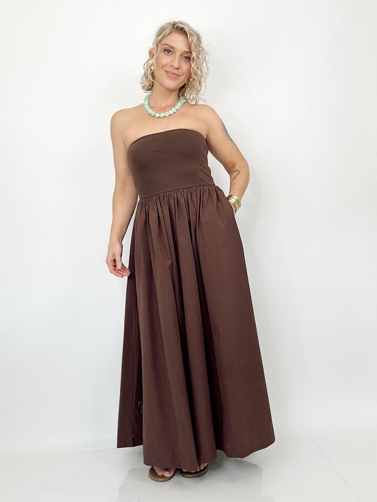 Lulu Strapless Midi Dress