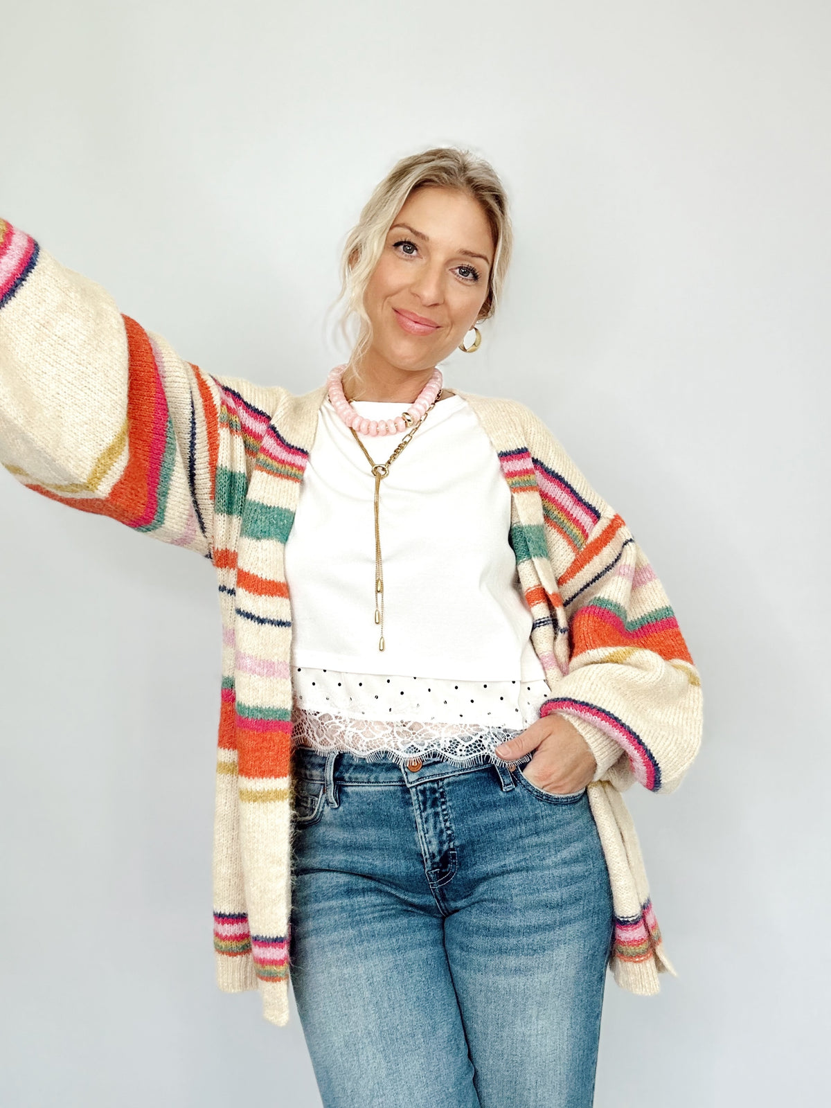 Evelyn Stripe Cardigan Multi