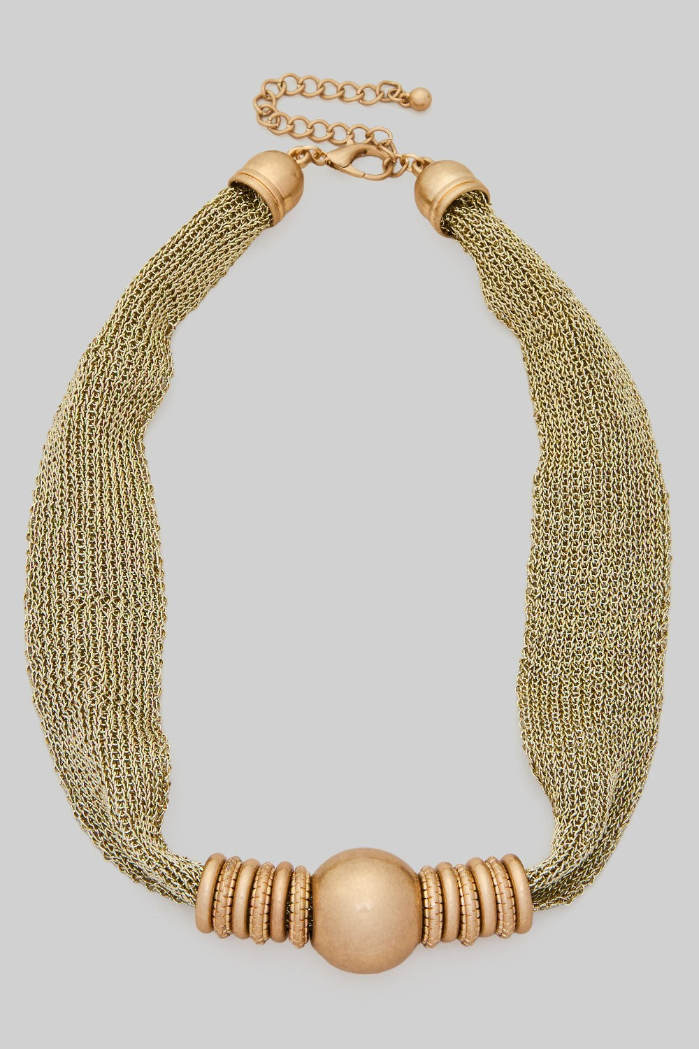 Fabric Mesh Ball Pendant Necklace