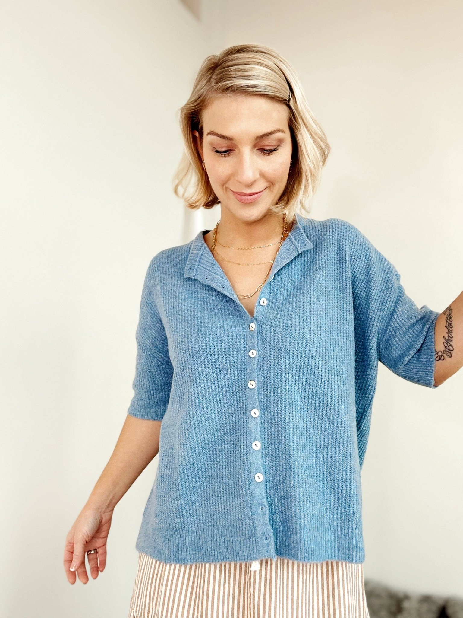 Cherie Cardigan Dusty Blue