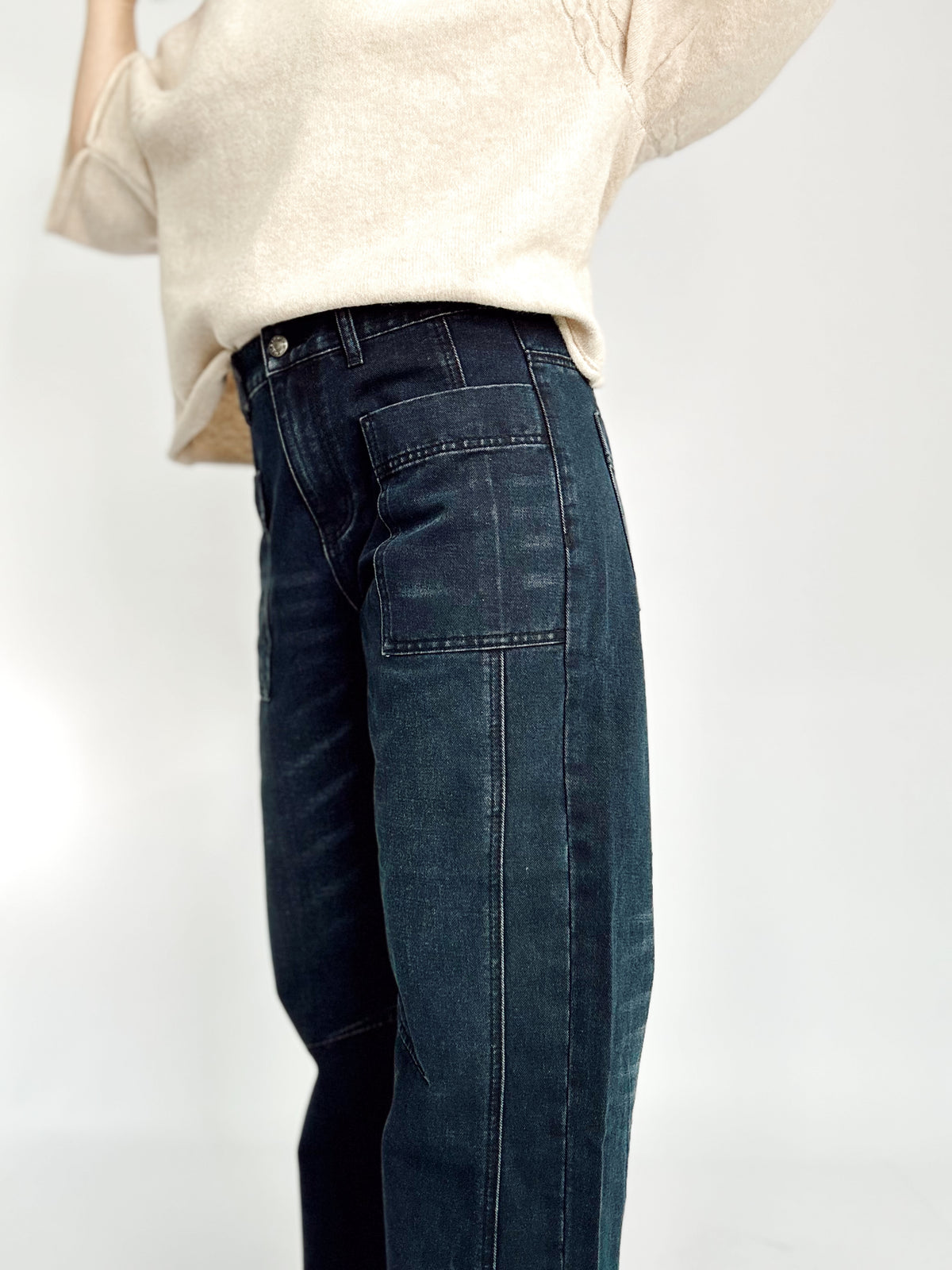 Missy Barrel Jeans Dark Washed