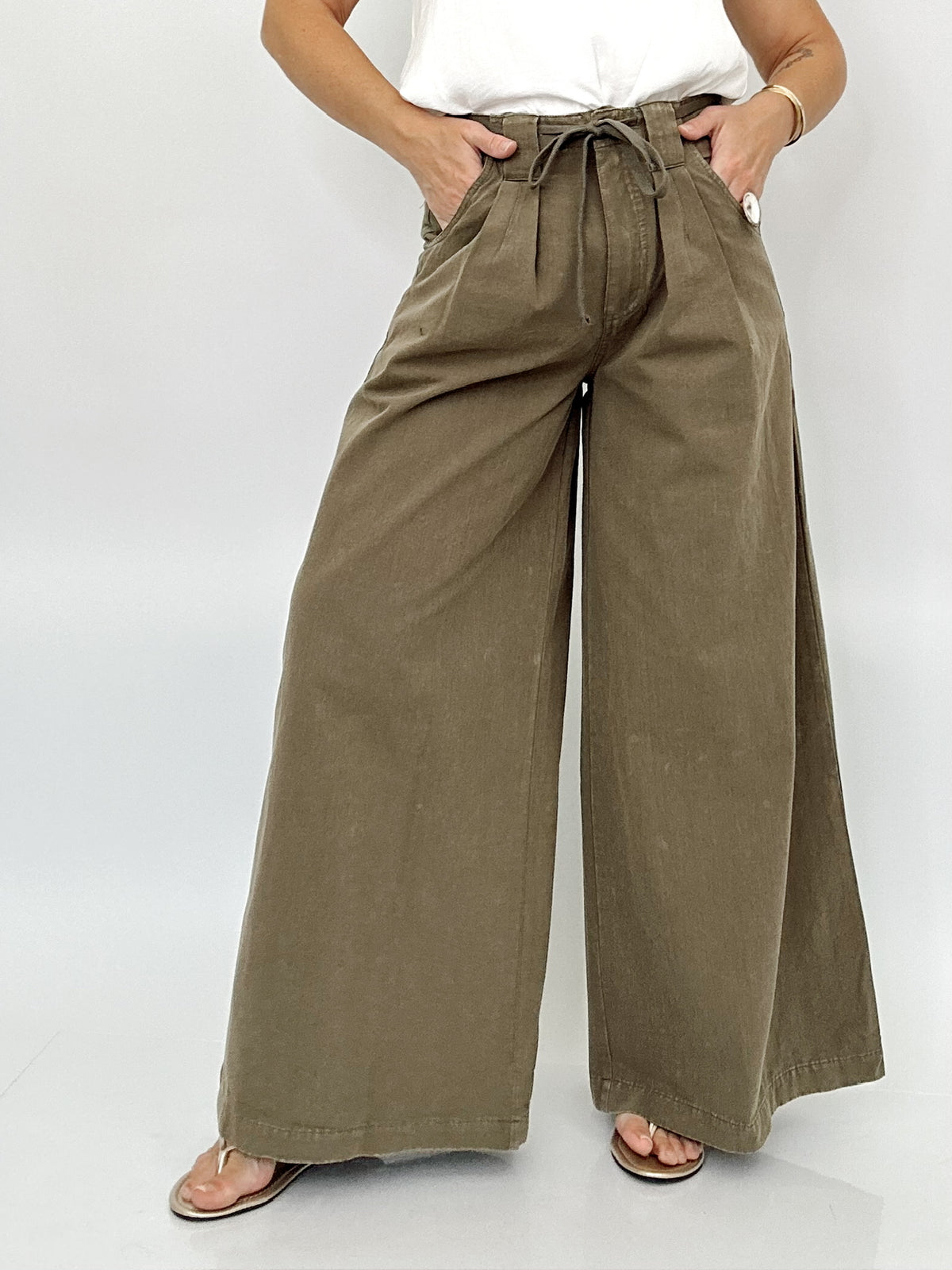 Alex Palazzo Pants Olive