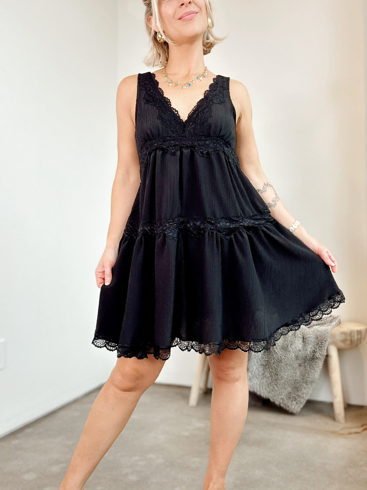 Lottie V-neck Mini Dress