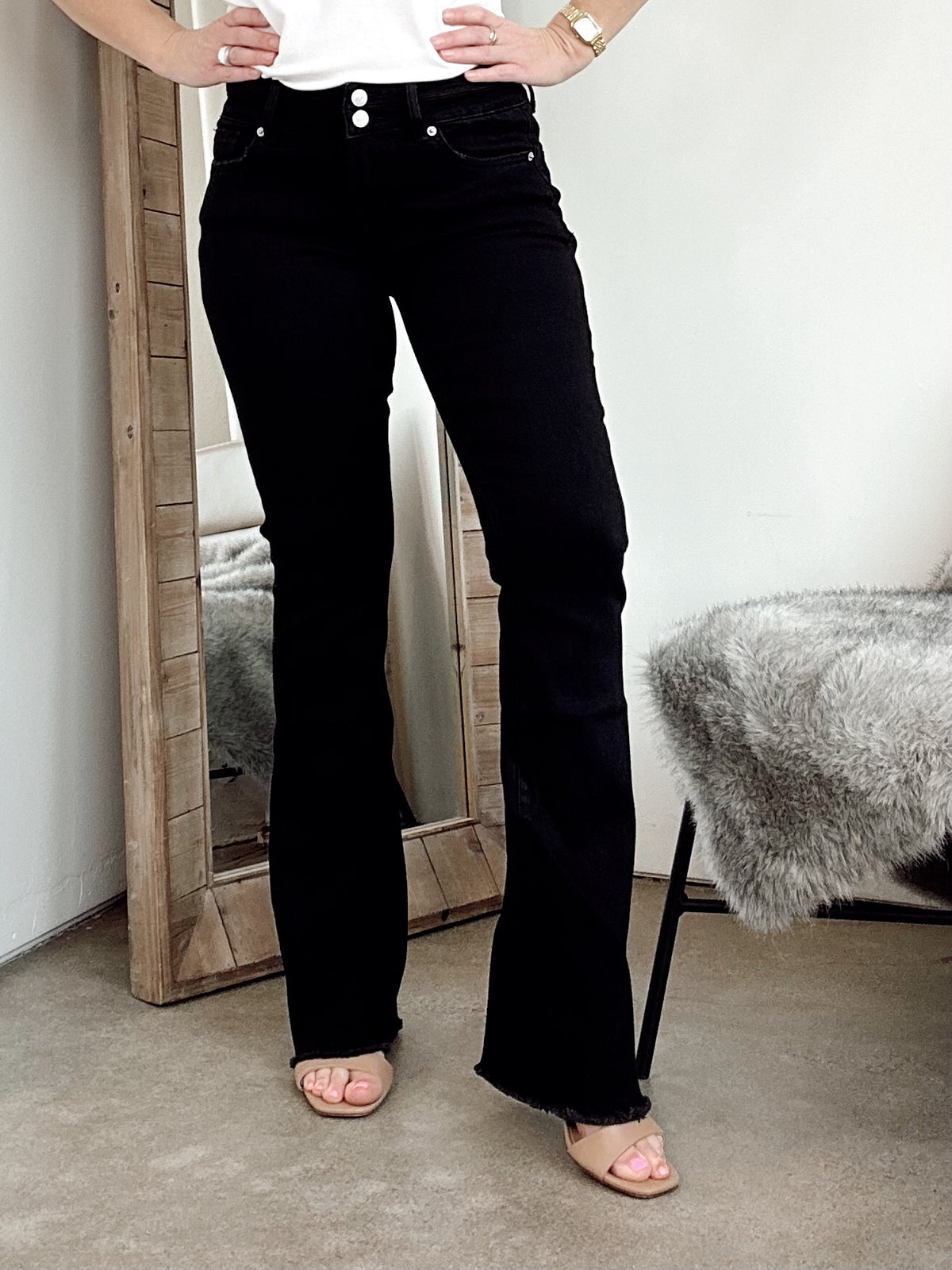 Marley Mid Rise Slim Boot Cut Jeans