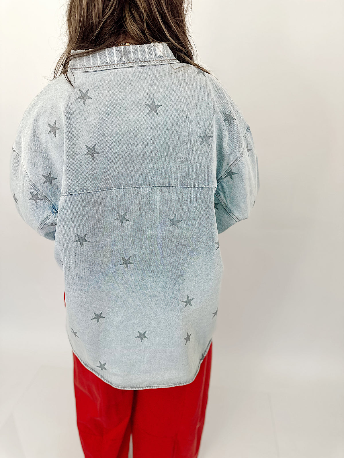 Star Print Denim Shacket