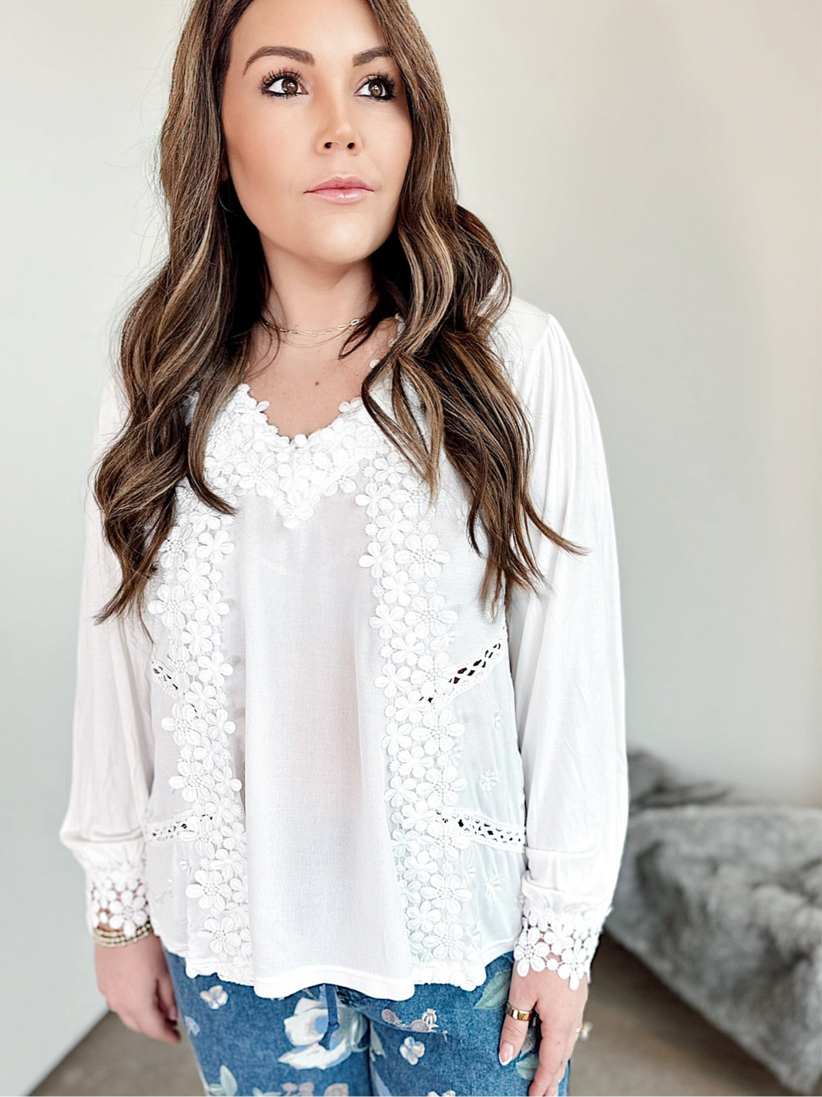 Jo Floral Lace Crochet Top